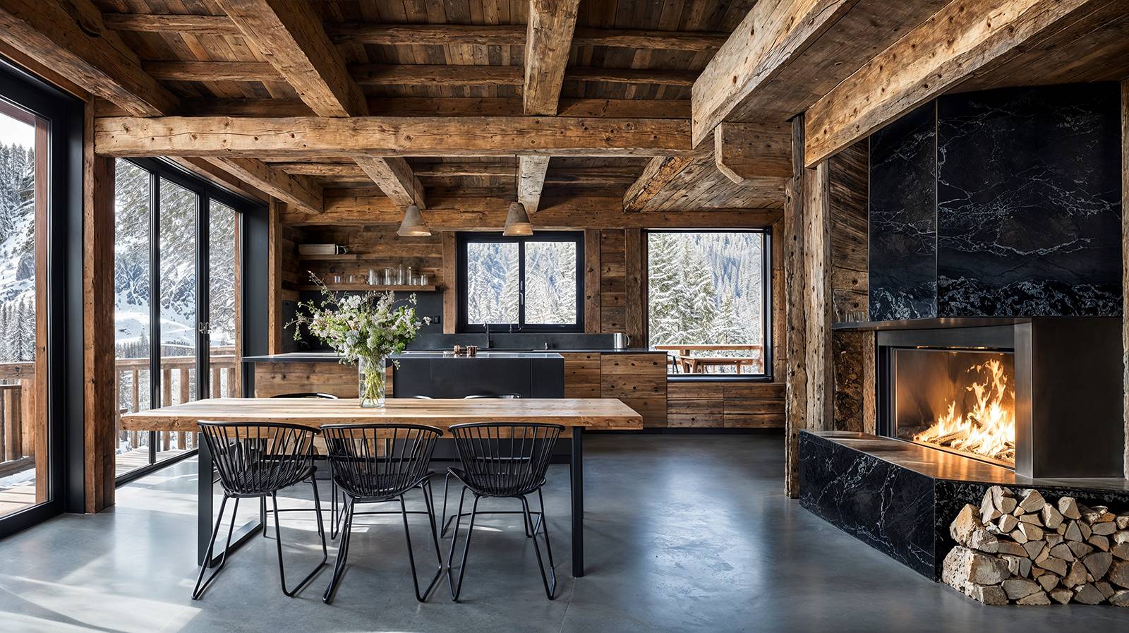 Architecte décorateur cuisine luxe chalet Méribel
