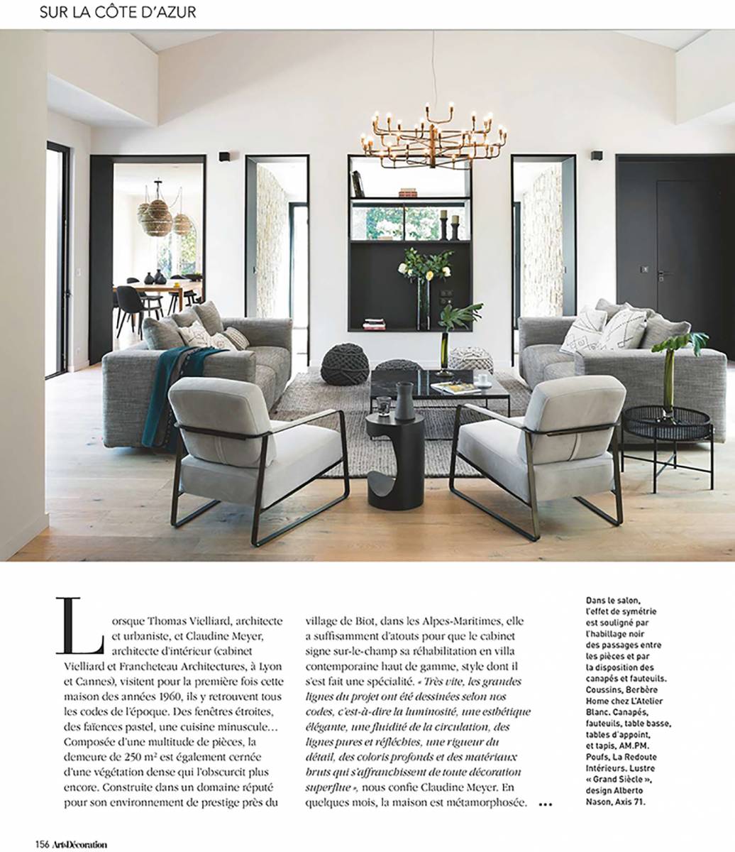 Article presse Art_Et_Decoration sur meilleur architectes Vielliard Francheteau