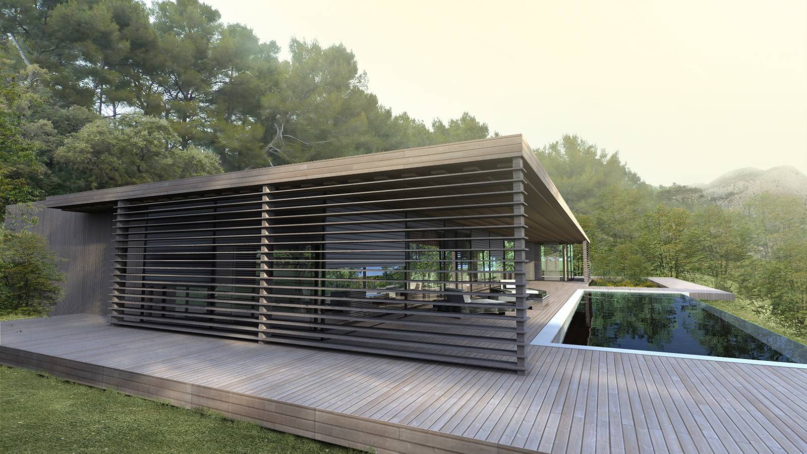 Maison contemporaine bois à Aix en Provence
