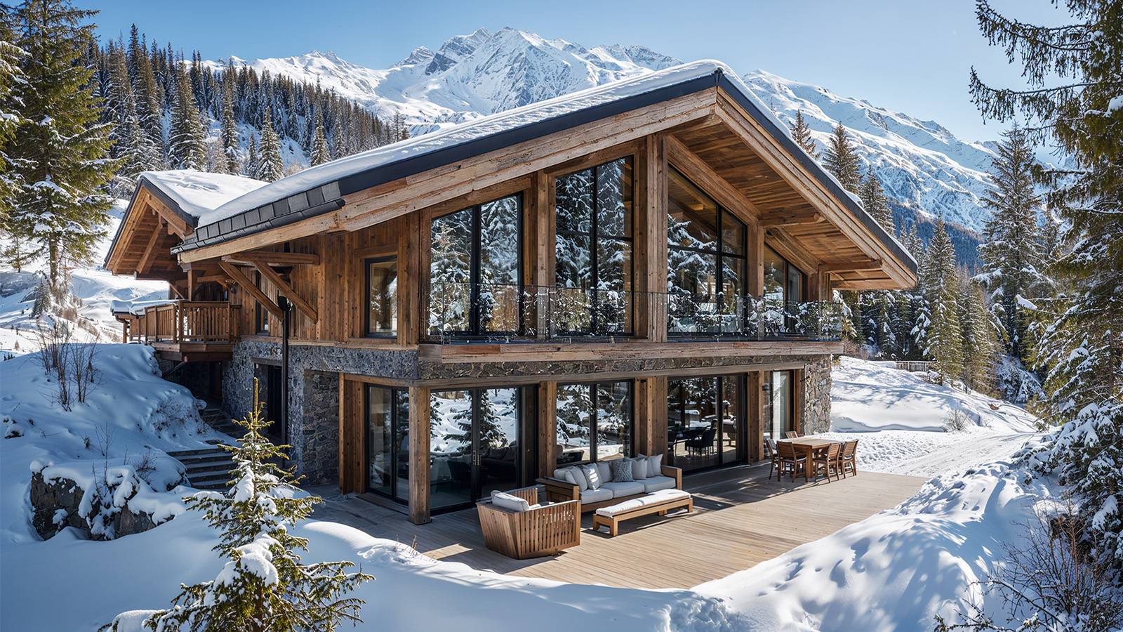 architecte Méribel chalet bois intérieur exceptionnel