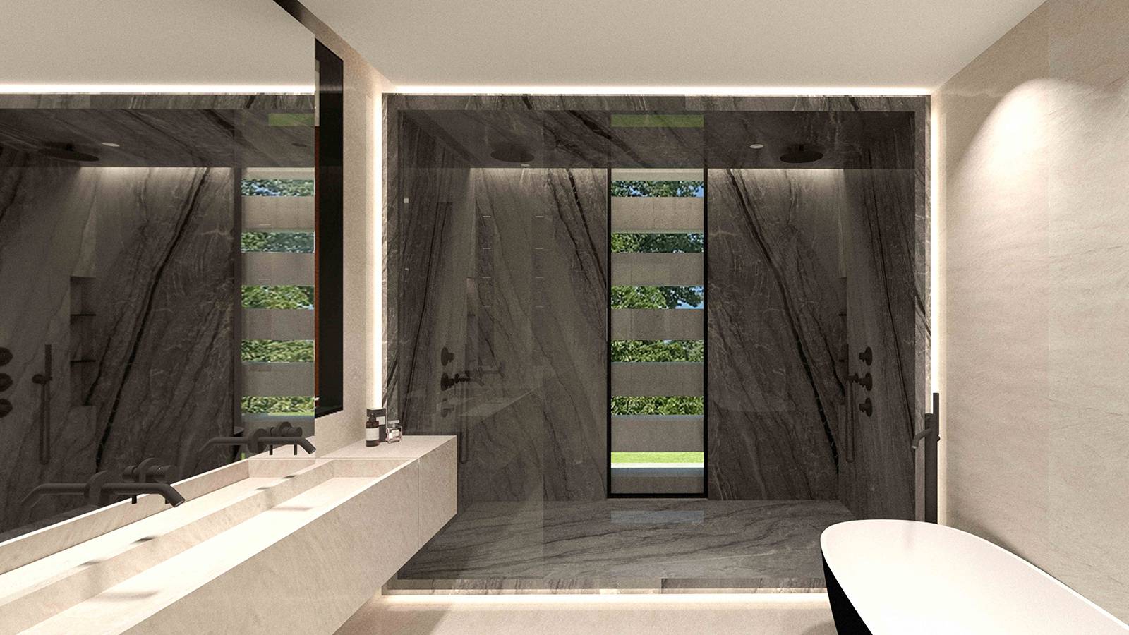 design intérieur chic salle bain luxe moderne