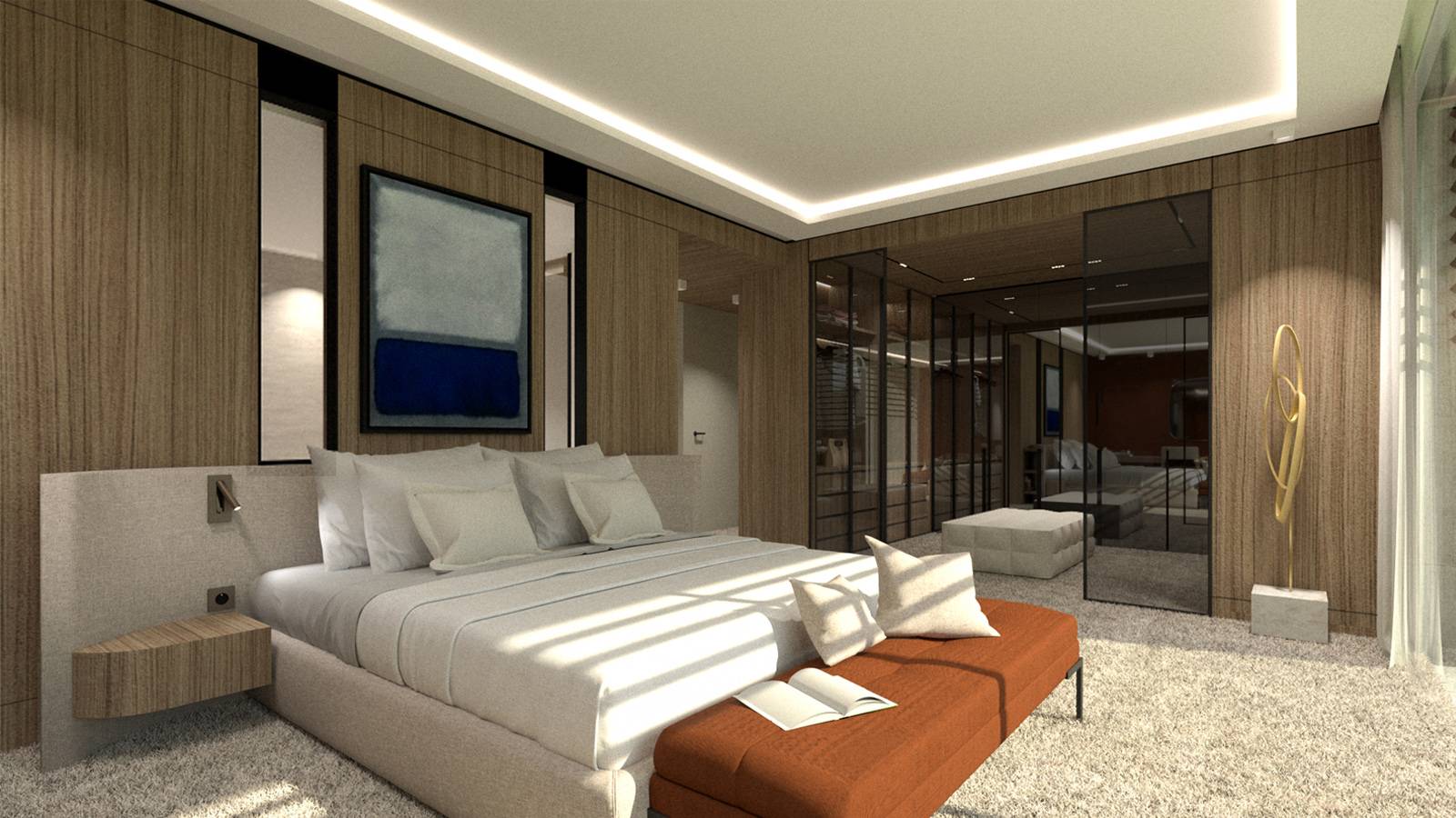 dressing moderne sur mesure dans chambre suite