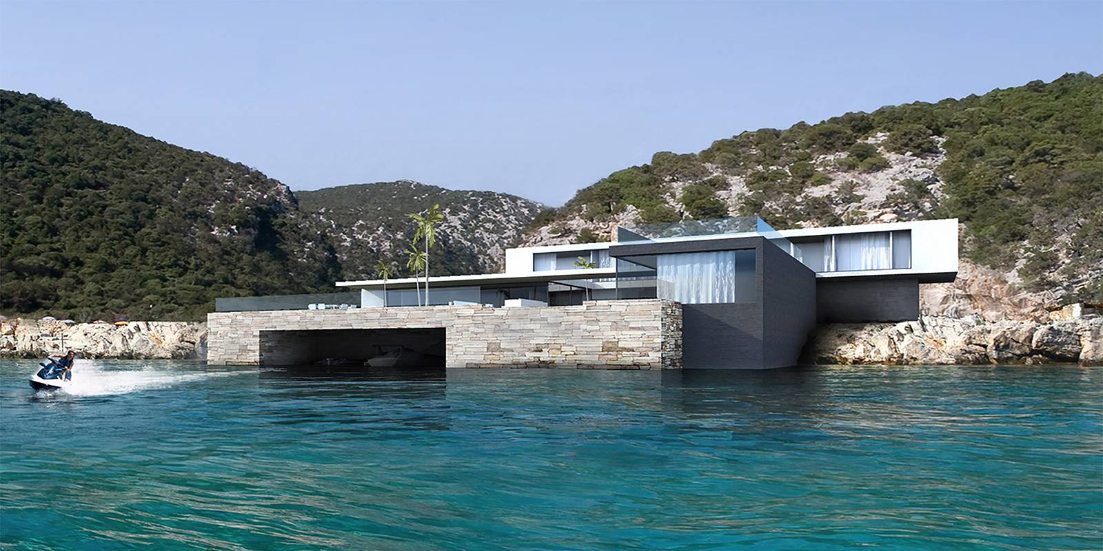 maison extraordinaire luxe pied dans l'eau en Sardaigne