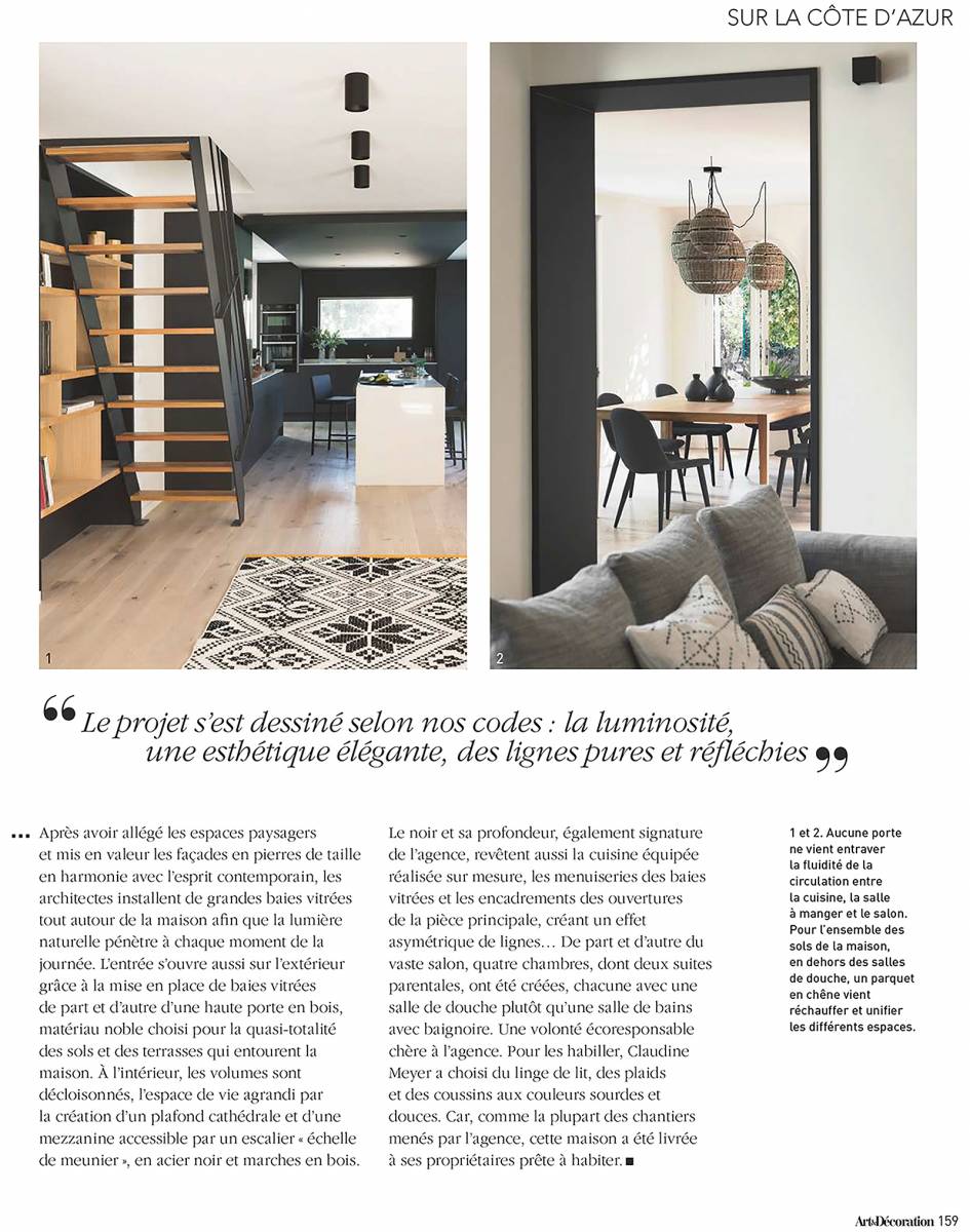 meilleur architecte d'intérieur sélectionné par presse Art Décoration cote d'azur