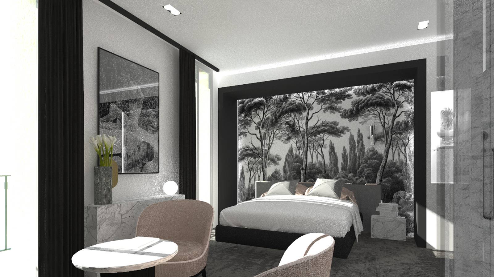 rénovation contemporaine résidence hoteliere luxe Cannes