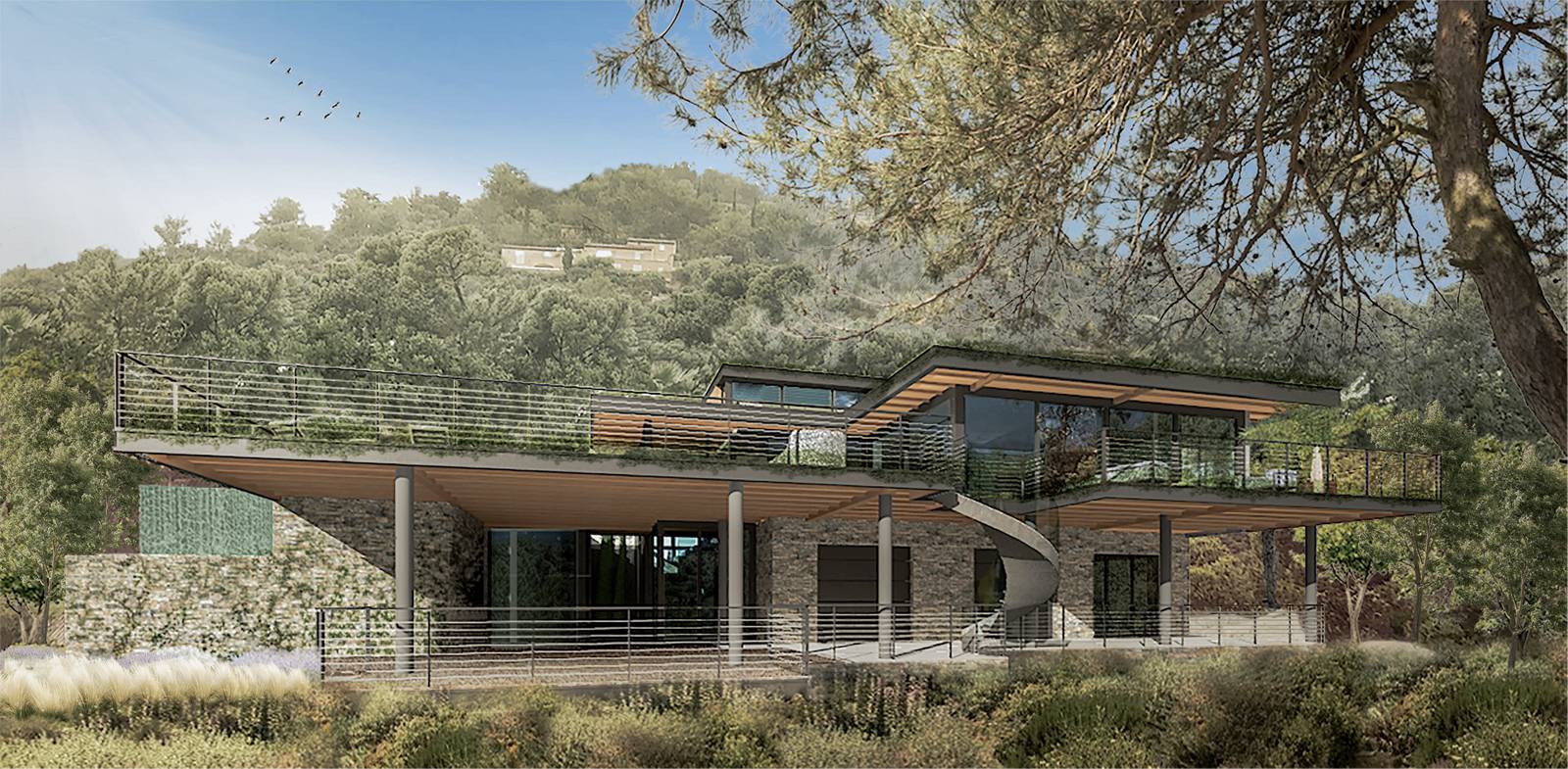 Rénovation exceptionnelle avec extension contemporaine d’une maison à Bormes-les-Mimosas, au Cap Benat